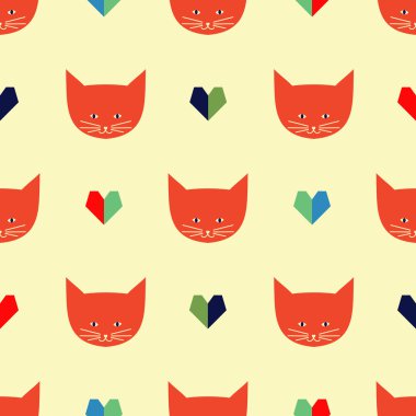 Kediler ve kalpleri ile Seamless Modeli