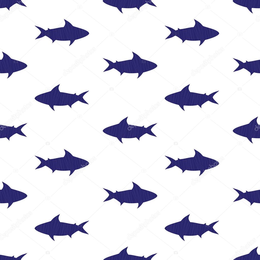 Seamless pattern with sharks.