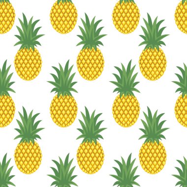 Sorunsuz ananas arka plan. Sevimli vektör ananas desen.