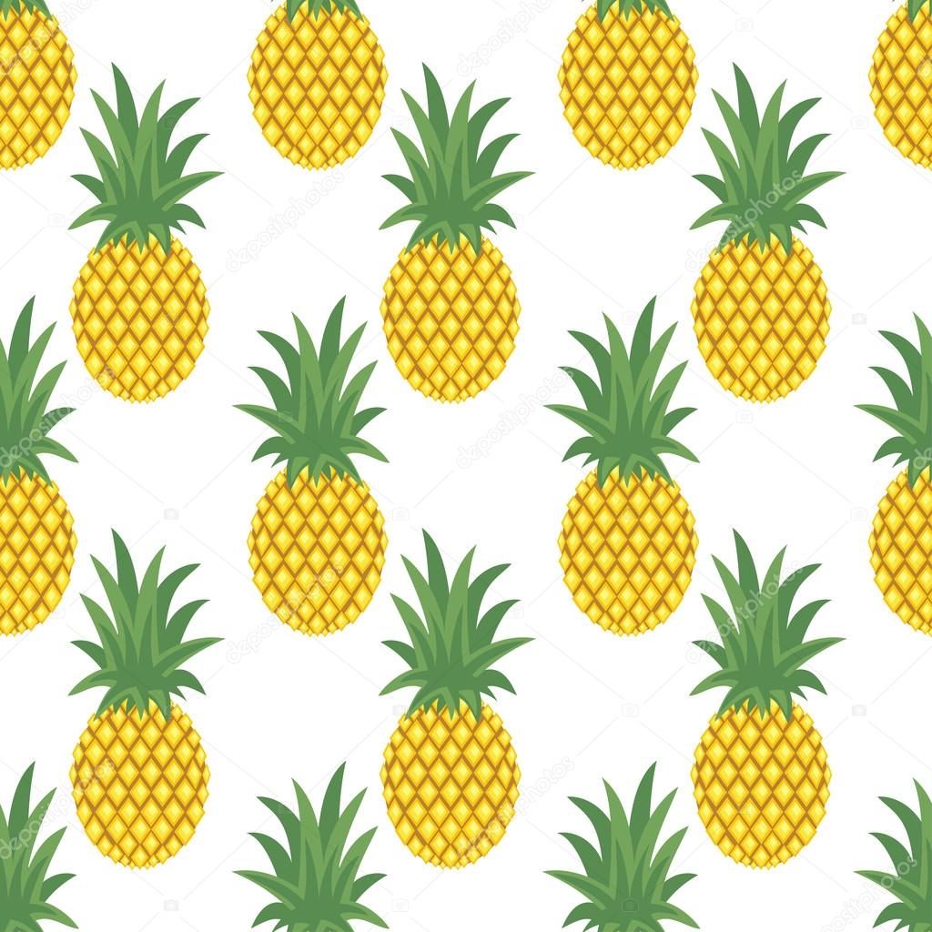 Seamless pineapple background. Cute vector pineapple ...