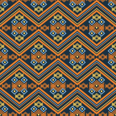 Colorful tribal seamless pattern. Aztec geometric print. Ethnic hipster backdrop.