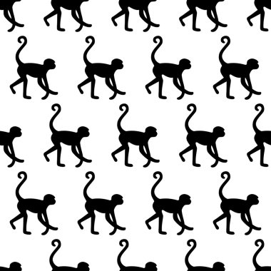Seamless pattern background with monkeys. clipart
