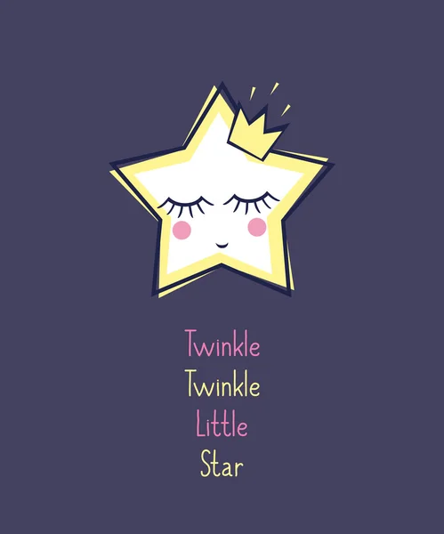 Carte Twinkle Twinkle Little Star. Affiche de citation inspirante et motivante inhabituelle . — Image vectorielle