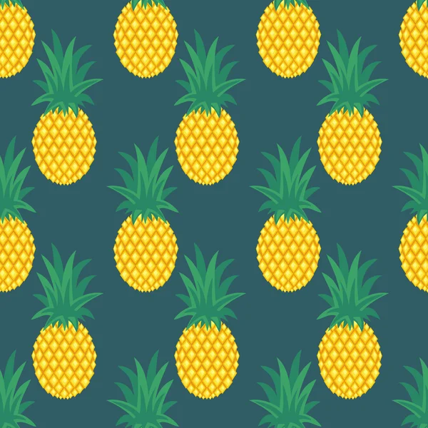 Nahtloses Ananas-Muster. Vektor Ananas Hintergrund. niedlichen Sommer Obst Illustration. — Stockvektor