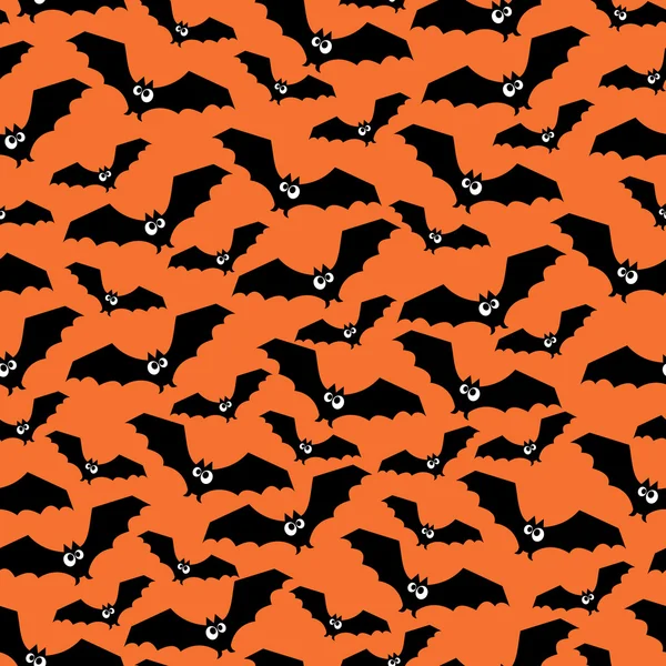 Patrón de Halloween con murciélagos. Fondo de Halloween sin costuras . — Vector de stock