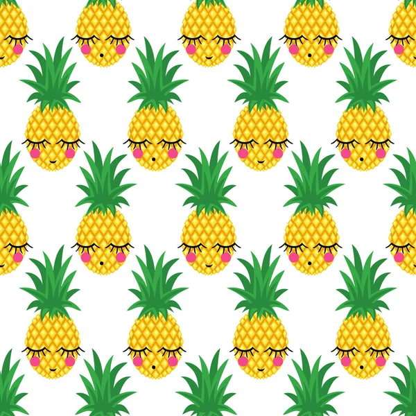 Patrón sin costuras con piñas dormidas sonrientes para vacaciones infantiles. Fondo de piña vectorial . Ilustraciones De Stock Sin Royalties Gratis