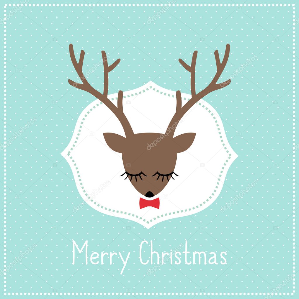 かわいい鹿弓でメリー クリスマス カード ストックベクター C In Dies Magis かわいい鹿弓でメリー クリスマス カード ストックベクター C In Dies Magis