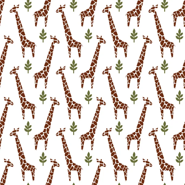 Giraffes seamless pattern. Safari animal background. — Stock Vector