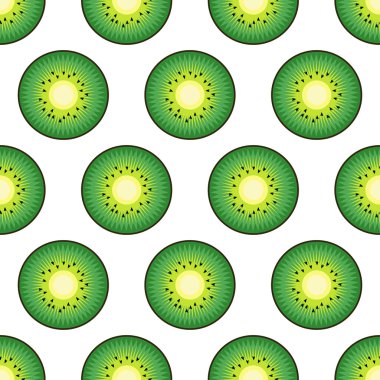 Yeşil kivi ile sorunsuz arka plan. Sevimli vektör kivi desen.