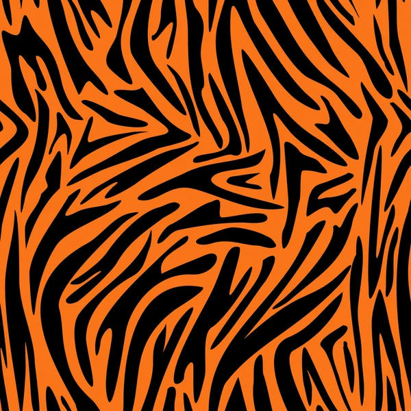 Schéma abstrait de peau animale. Zèbre, rayures de tigre. Texture de fond de tigre sans couture . — Image vectorielle