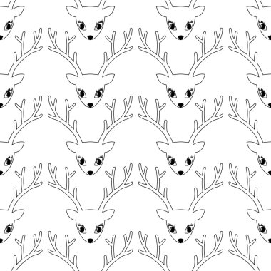 Geyik baş seamless modeli. Sevimli geyik arka plan kış tatilleri için.