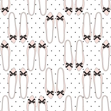 Fashion shoes with bows seamless pattern. Stylish vector illustration. clipart