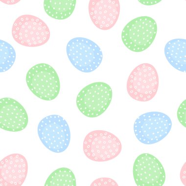 Seamless Easter eggs pattern. Cute vector background with colorful Easter eggs.