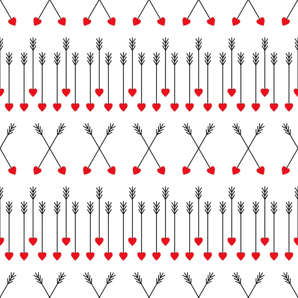 Padrão sem costura das setas do Cupido. Fundo de setas bonito para o Dia dos Namorados . —  Vetores de Stock