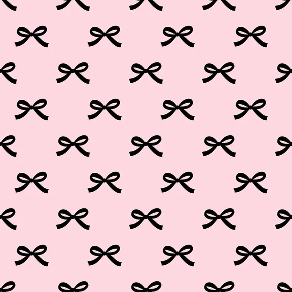 Seamless beauty bow pattern on pink background. Cute fashion illustration.