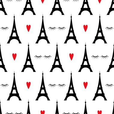 Turlar Eiffel kırmızı kalp