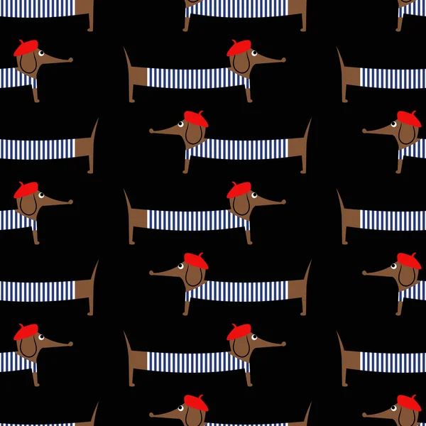 French style dogs seamless pattern — 图库矢量图片