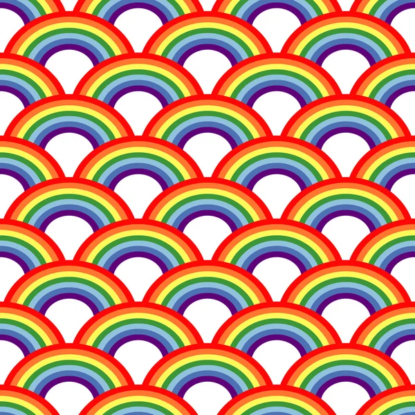 Seamless pattern with colorful rainbows — Stock Vector