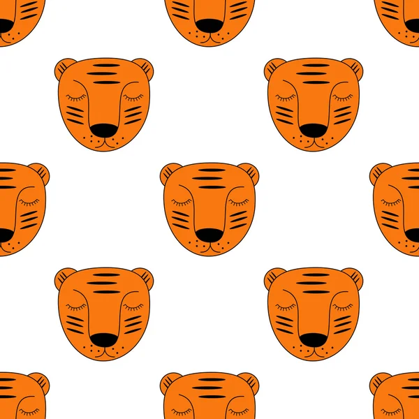 Cute baby tiger heads — 스톡 벡터