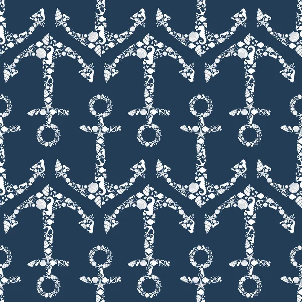 Anchors seamless pattern — Stock Vector