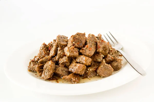 Święto Poświęcenia Jedzenie Kuchni Tureckiej Jest Duszone Mięso Wołowe Kavurma — Zdjęcie stockowe