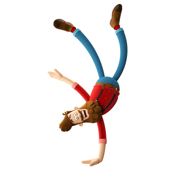 3d иллюстрация красивого молодого хипстера с бородой, изолированные