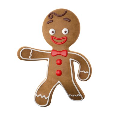 Erkek mutlu Noel gingerbread