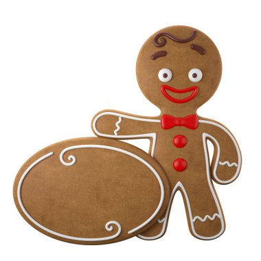 Erkek mutlu Noel gingerbread