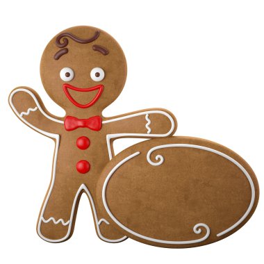 Erkek mutlu Noel gingerbread