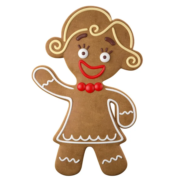 Kadın mutlu Noel gingerbread — Stok fotoğraf