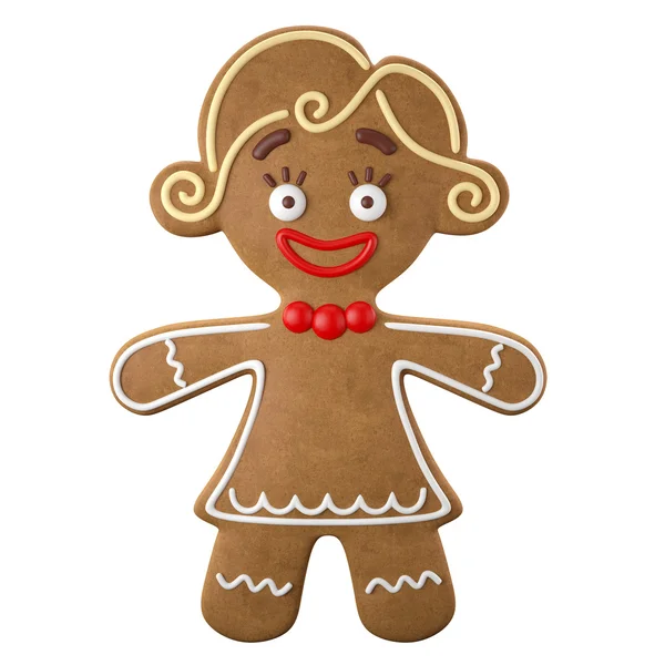 Mujer feliz Navidad pan de jengibre —  Fotos de Stock
