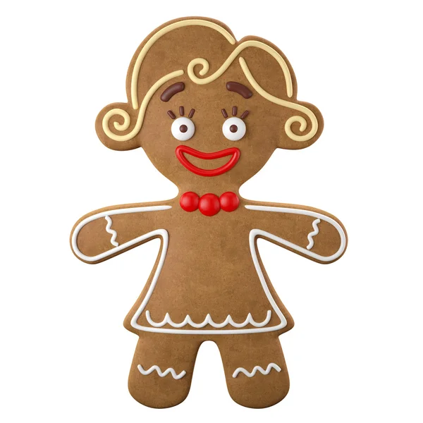 Kadın mutlu Noel gingerbread — Stok fotoğraf