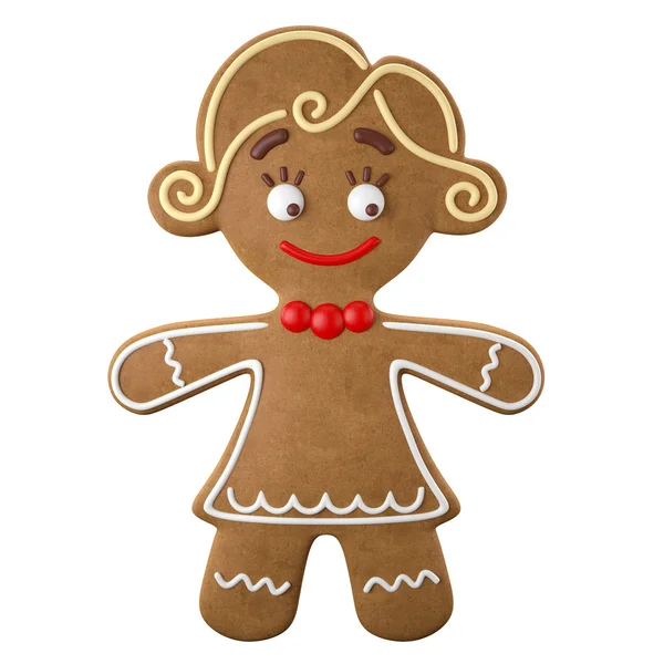 Female happy Christmas gingerbread — Stock Photo, Image