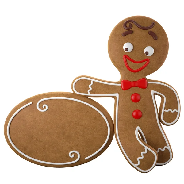 Masculino feliz Natal pão de gengibre — Fotografia de Stock