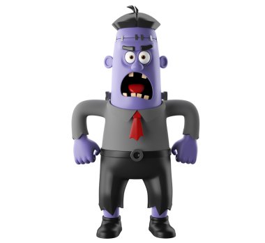 3D helloween karikatür komik frankenstein karakteri