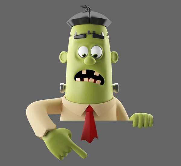 3D-helloween cartoon grappig karakter van frankenstein — Stockfoto