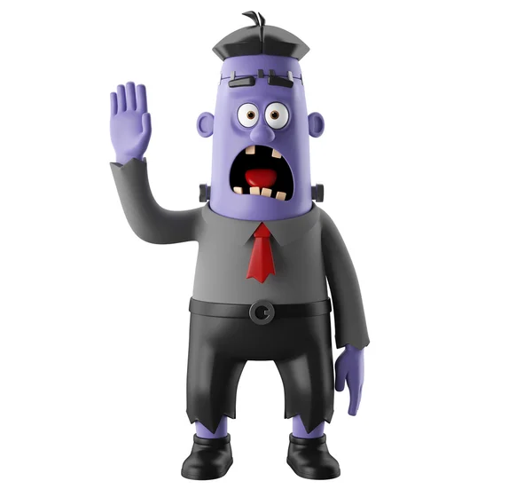 3D-helloween cartoon grappig karakter van frankenstein — Stockfoto