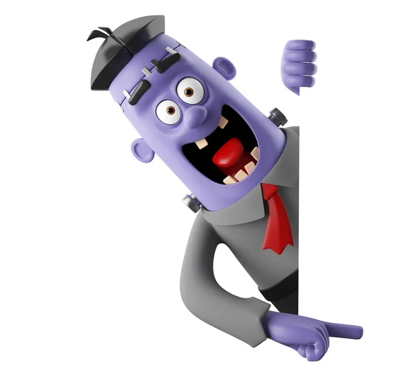 3D helloween vicces cartoon character frankenstein — Stock Fotó