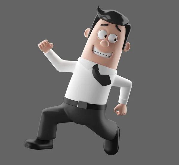 3d personaggio dei cartoni animati, divertente uomo d'affari illustrazione — Foto Stock