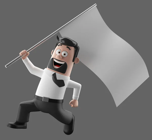 Personagem de desenho animado 3d, ilustração engraçada do homem de negócios — Fotografia de Stock