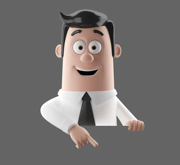 3d personaje de dibujos animados, divertido hombre de negocios ilustración —  Fotos de Stock