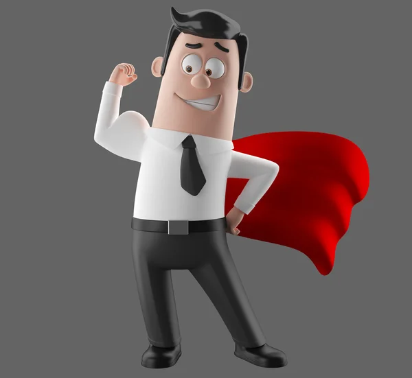 Personagem de desenho animado 3d, ilustração engraçada do homem de negócios — Fotografia de Stock
