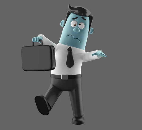 3D персонаж мультфільму, смішна бізнесмен ілюстрація — стокове фото