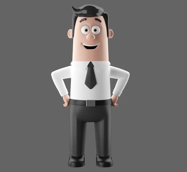 3D χαρακτήρες κινουμένων σχεδίων, εικονογράφηση επιχειρηματίας αστεία — Φωτογραφία Αρχείου