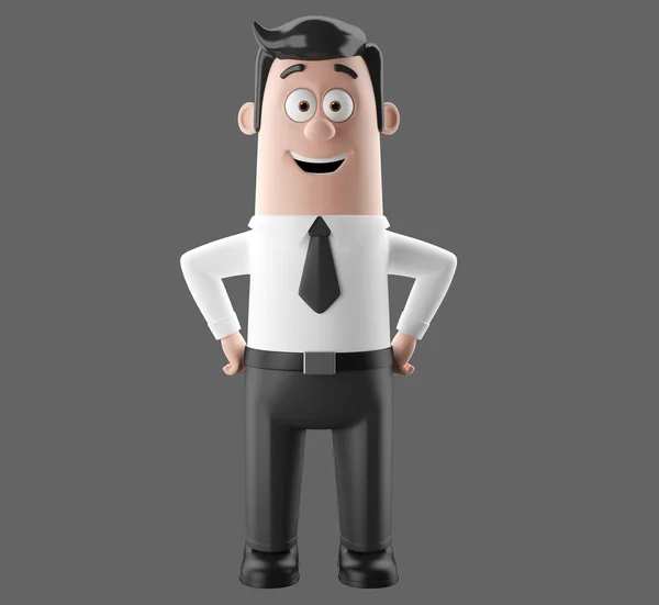 3D personage, grappige zakenman illustratie — Stockfoto