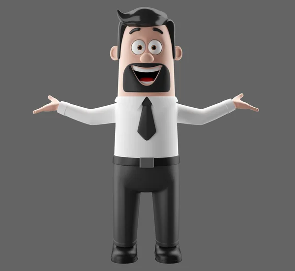 3D personage, grappige zakenman illustratie — Stockfoto