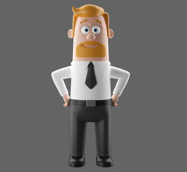 3D personage, grappige zakenman illustratie — Stockfoto