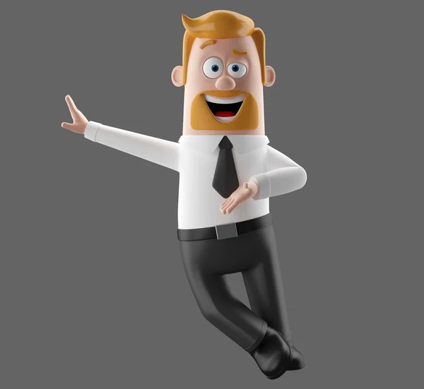 3D мультфильм персонаж, смешной бизнесмен иллюстрация — стоковое фото