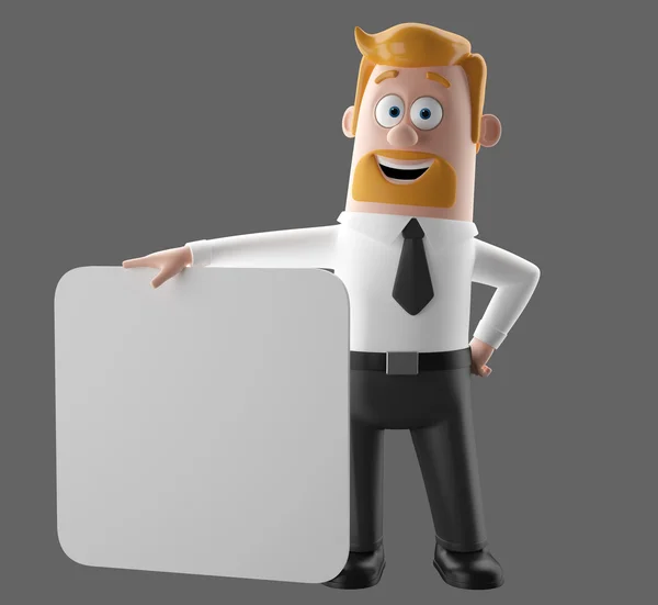 3D personage, grappige zakenman illustratie — Stockfoto