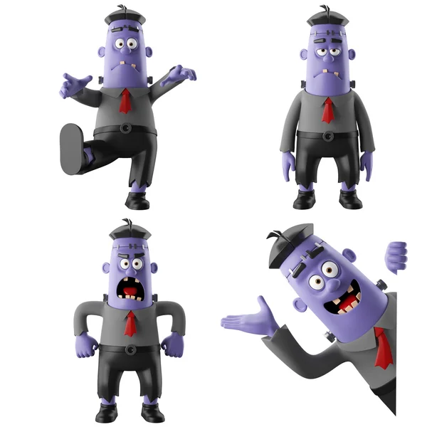 3d helloween desenho animado engraçado personagem frankenstein — Fotografia de Stock